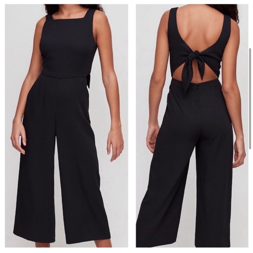 Aritzia Wilfred open back jumpsuit, black size 2